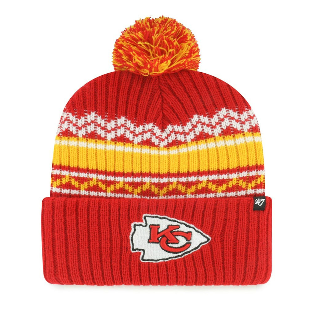 Kansas City Chiefs '47 Youth Polar Vortex Cuffed Knit Hat with Pom Red