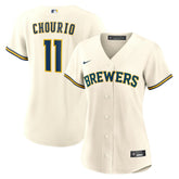 MLB Jackson Chourio Milwaukee Brewers Nike Women's Home Replica Jersey - Cream