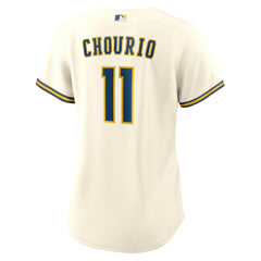 MLB Jackson Chourio Milwaukee Brewers Nike Women's Home Replica Jersey - Cream