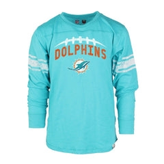 Miami Dolphins Wes & Willy Youth Football Long Sleeve T-Shirt Aqua