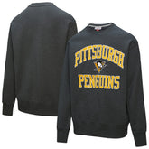 NHL Pittsburgh Penguins Mitchell & Ness Playoff Win Fleece Pullover Sweatshirt - Heather Charcoal