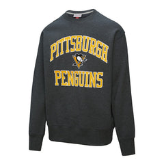 NHL Pittsburgh Penguins Mitchell & Ness Playoff Win Fleece Pullover Sweatshirt - Heather Charcoal