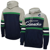 NHL Vancouver Canucks Mitchell & Ness Head Coach Pullover Hoodie - Navy/Gray