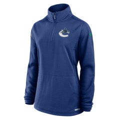NHL Vancouver Canucks Fanatics Women's Authentic Pro Rink Quarter-Zip Pullover - Blue