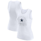 Dallas Cowboys WEAR by Erin Andrews Women's Ribbed Graphic Tank Top White