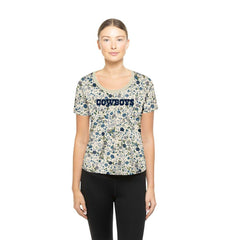 Dallas Cowboys New Era Women's Glam Game Floral Scoop Neck T-Shirt Cream