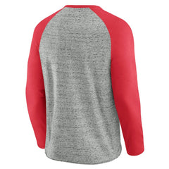 Washington Nationals Darius Rucker Collection by Fanatics Raw Edge Raglan Long Sleeve Baseball T-Shirt - Heather Gray T-shirts