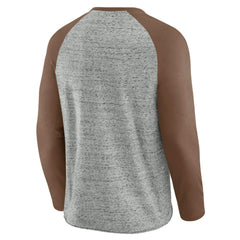 San Diego Padres Darius Rucker Collection by Fanatics Raw Edge Raglan Long Sleeve Baseball T-Shirt - Heather Gray T-shirts