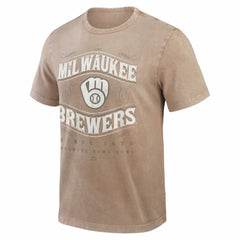 Milwaukee Brewers Darius Rucker Collection by Fanatics Sun Faded T-Shirt - Tan T-shirts