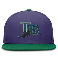 Tampa Bay Rays Nike True Primetime Two-Tone Performance Fitted Hat - Purple/Green Hats