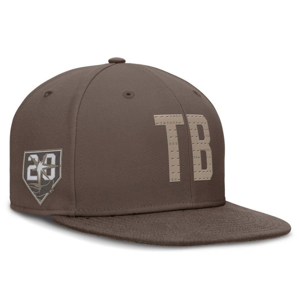 Tampa Bay Rays Nike True Statement 20th AnniversaryPerformance Fitted Hat - Brown Hats