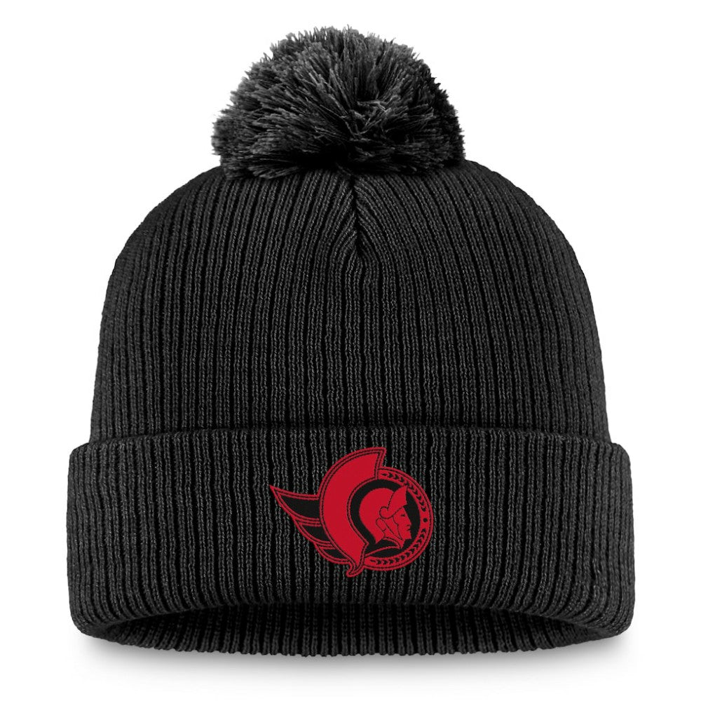 NHL Ottawa Senators Fanatics Women's Cuffed Knit Hat with Pom - Black