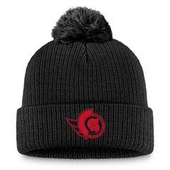NHL Ottawa Senators Fanatics Women's Cuffed Knit Hat with Pom - Black