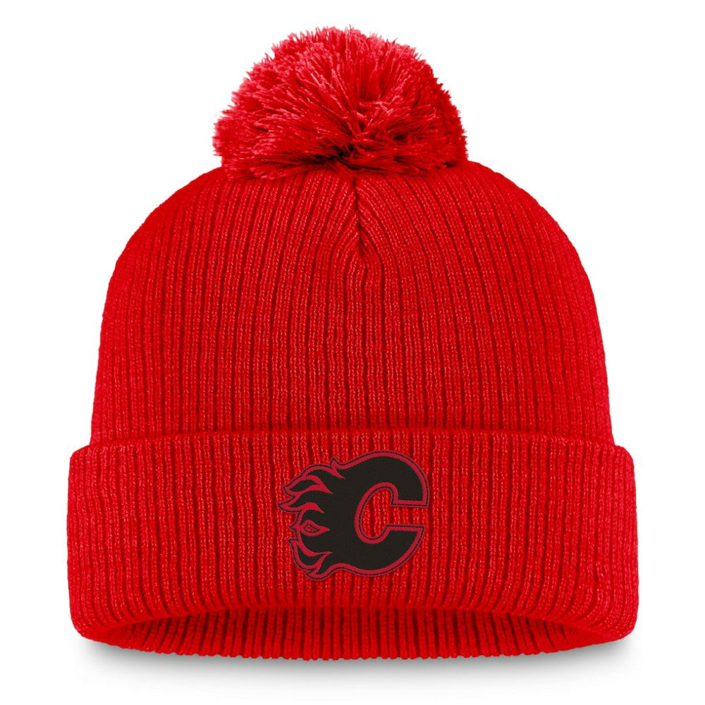NHL Calgary Flames Fanatics Women's Cuffed Knit Hat with Pom - Red