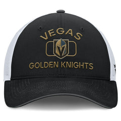 NHL Vegas Golden Knights Fanatics Authentic Pro Rink Adjustable Trucker Hat - Black/White