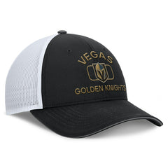 NHL Vegas Golden Knights Fanatics Authentic Pro Rink Adjustable Trucker Hat - Black/White