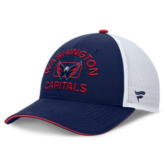 NHL Washington Capitals Fanatics Authentic Pro Rink Adjustable Trucker Hat - Navy/White