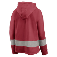 Arizona Cardinals Women's Huddle Up Fundamental Fleece Color Block Pullover Hoodie Cardinal/Gray