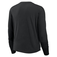 Las Vegas Raiders Women's Large Logo Cropped Long Sleeve Fashion T-Shirt Black