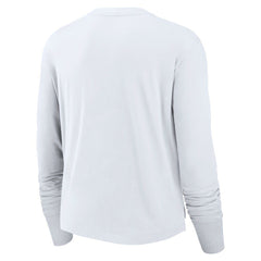 Las Vegas Raiders Women's Large Logo Cropped Long Sleeve Fashion T-Shirt White
