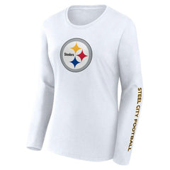 Pittsburgh Steelers Women's Long Sleeve T-Shirt White