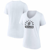 Portland Trail Blazers Women's Bench Warmer V-Neck T-Shirt White