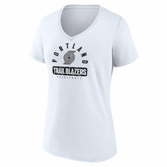 Portland Trail Blazers Women's Bench Warmer V-Neck T-Shirt White