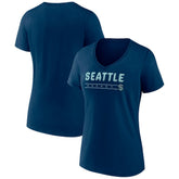 NHL Seattle Kraken Fanatics Women's V-Neck T-Shirt - Deep Sea Blue