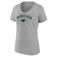 NHL Minnesota Wild Fanatics Women's V-Neck T-Shirt - Gray