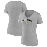 NHL Pittsburgh Penguins Fanatics Women's V-Neck T-Shirt - Gray
