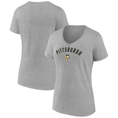 NHL Pittsburgh Penguins Fanatics Women's V-Neck T-Shirt - Gray