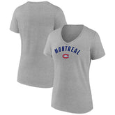 NHL Montreal Canadiens Fanatics Women's V-Neck T-Shirt - Gray