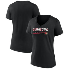 NHL Ottawa Senators Fanatics Women's V-Neck T-Shirt - Black