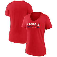 NHL Washington Capitals Fanatics Women's V-Neck T-Shirt - Red