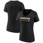 NHL Pittsburgh Penguins Fanatics Women's V-Neck T-Shirt - Black
