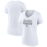 NHL Seattle Kraken Fanatics Women's White Out V-Neck T-Shirt