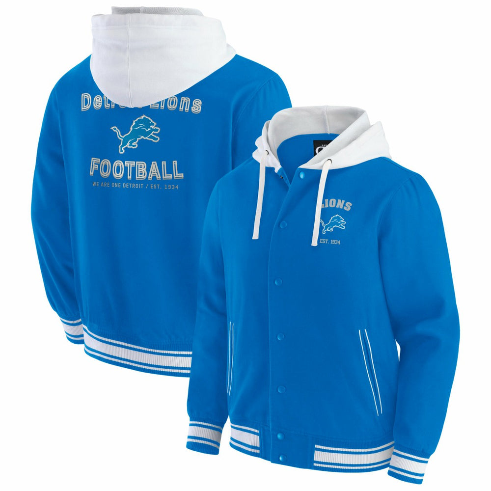 Detroit Lions Darius Rucker Collection Full-Snap Hoodie Jacket Blue