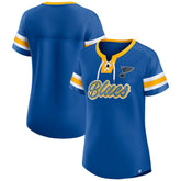NHL St. Louis Blues Fanatics Women's Iconic Athena Lace-Up T-Shirt - Blue