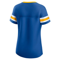 NHL St. Louis Blues Fanatics Women's Iconic Athena Lace-Up T-Shirt - Blue