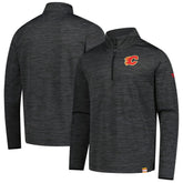 NHL Calgary Flames Fanatics Authentic Pro Lightweight Quarter-Zip Pullover - Heather Charcoal