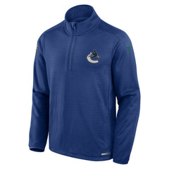 NHL Vancouver Canucks Fanatics Authentic Pro Rink Quarter-Zip Top - Blue