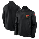 NHL Calgary Flames Fanatics Authentic Pro Rink Quarter-Zip Top - Black