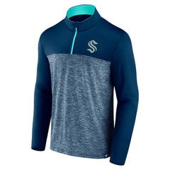 NHL Seattle Kraken Fanatics Iconic Defender Quarter-Zip Jacket - Deep Sea Blue