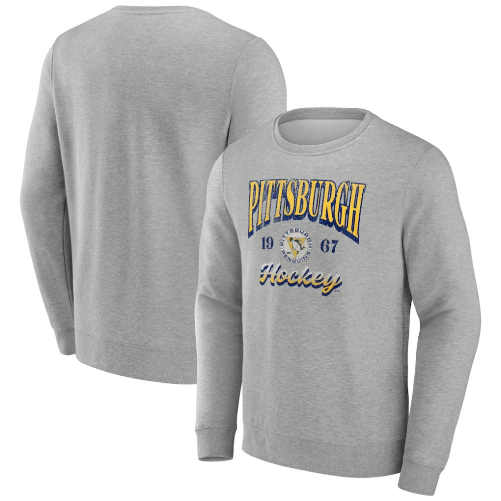 NHL Fanatics Pittsburgh Penguins Gray Nimbus Fleece Pullover Sweatshirt