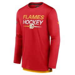 NHL Calgary Flames Fanatics Authentic Pro Tech Long Sleeve T-Shirt - Red