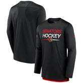 NHL Ottawa Senators Fanatics Authentic Pro Tech Long Sleeve T-Shirt - Black