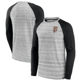 San Francisco Giants Fanatics Iconic Streaky Raglan Long Sleeve T-Shirt - Gray/Black T-shirts