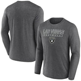 Las Vegas Raiders Fundamentals Long Sleeve T-Shirt Heather Charcoal