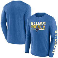 NHL St. Louis Blues Fanatics Sweep Iconic Synthetic Long Sleeve T-Shirt - Heather Blue