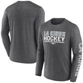 NHL Los Angeles Kings Fanatics Sweep Iconic Synthetic Long Sleeve T-Shirt - Heather Charcoal
